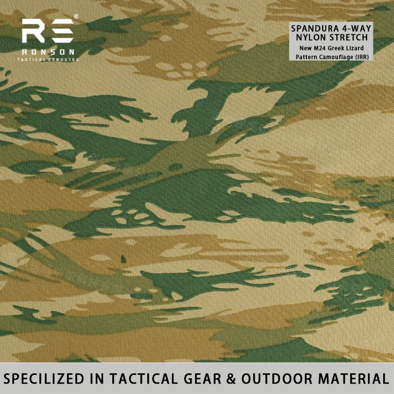 Tela táctica camuflaje lagarto griego Spandura elástica e impermeable