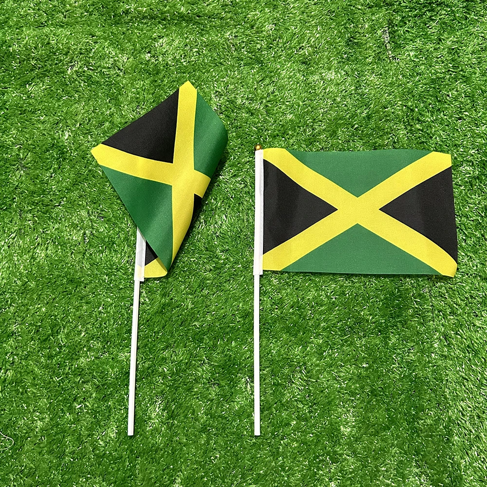 Bandera de mano Jamaica doble cara para deportes y decoración hogar - imagen 3