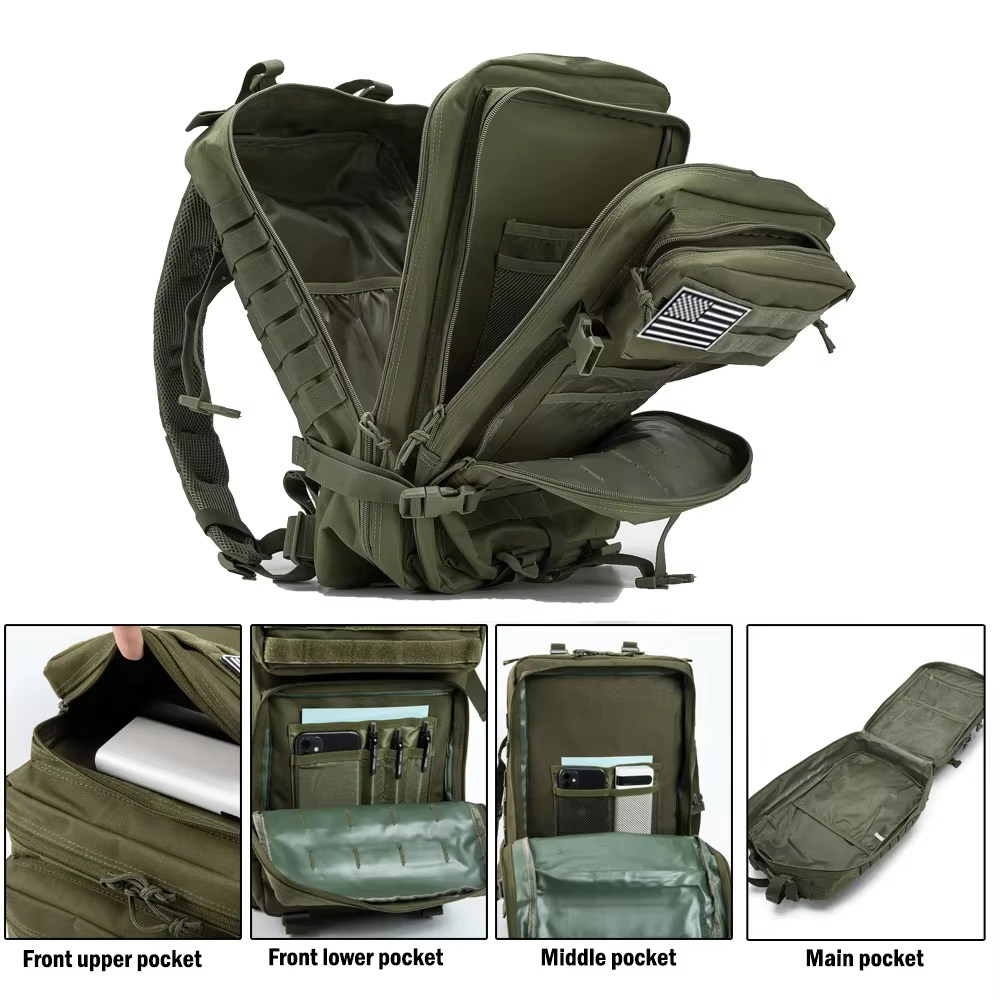 Mochila táctica MOLLE ripstop para senderismo, camping y EDC - imagen 2
