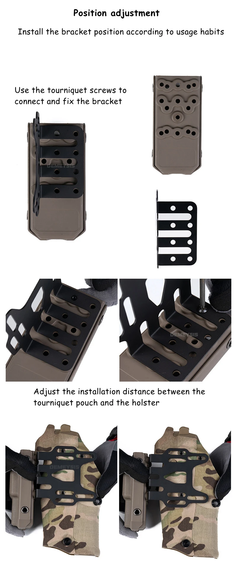 Tactical Holster Expansion Bracket Adapter Adjustable Tourniquet Holder Quick Locking System Extension Plate Holsters Gear - Compacto