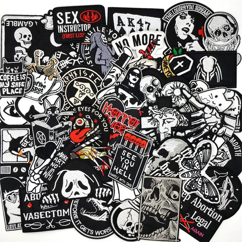 Parche termoadhesivo punk bordado DIY para coser o planchar