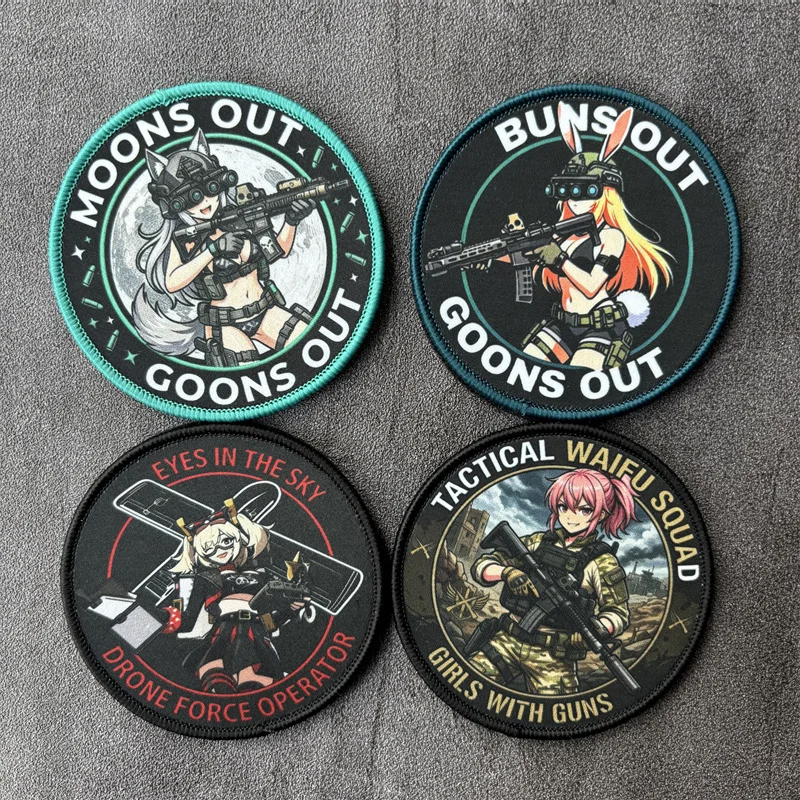 Parche táctico moral anime chica militar velcro bucle para mochila - imagen 3