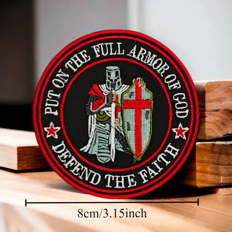 Parche militar con diseño “Armor of God” y estilo brazalete táctico