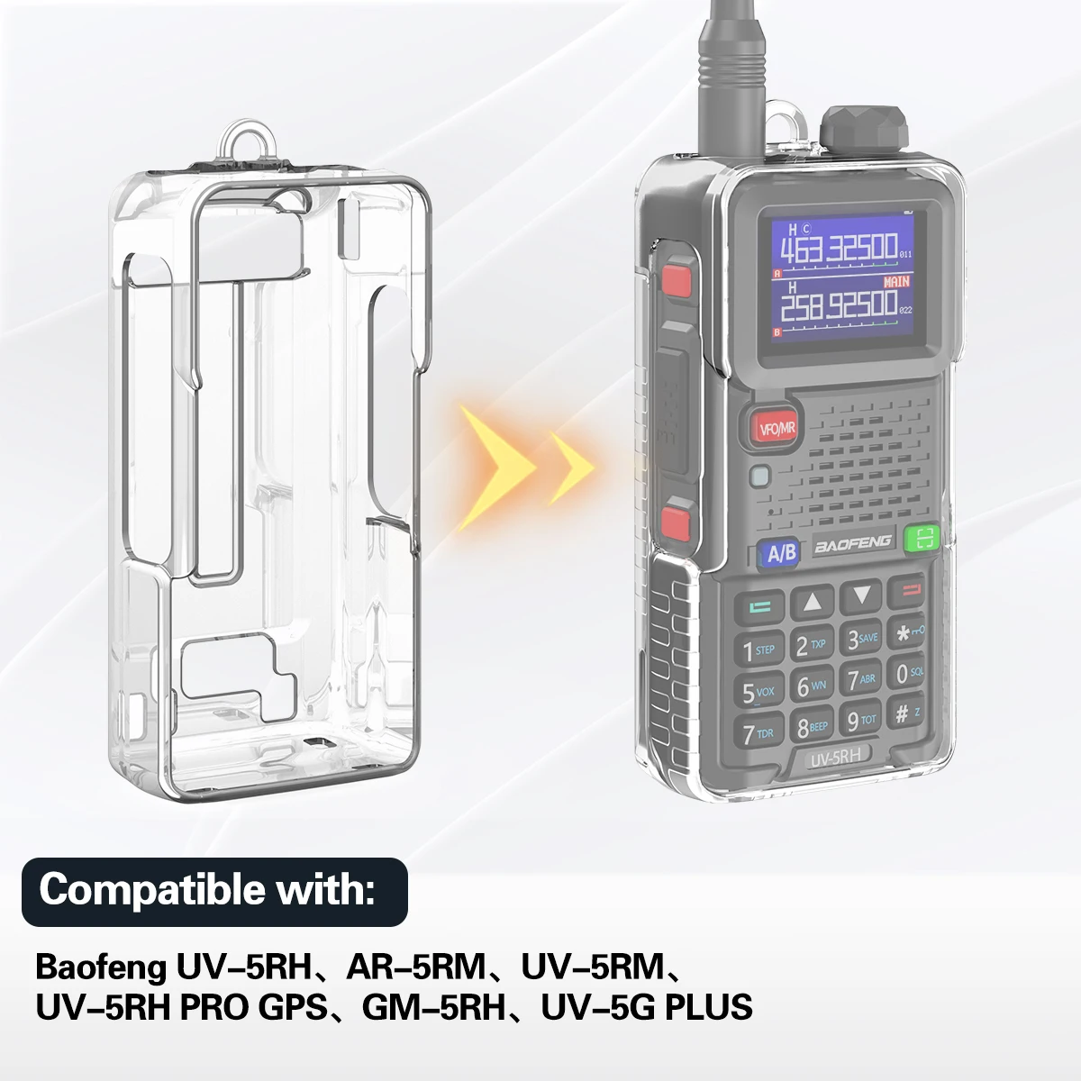 ABBREE Funda para walkie talkie Baofeng UV-5RH TPU impermeable - imagen 5