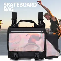 Mochila reflectante multifunción para monopatín y longboard