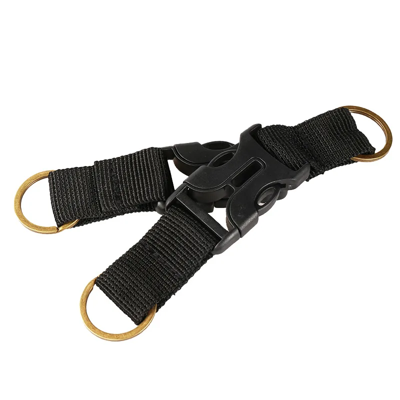 Mosquetón táctico MOLLE con clip rápido para mochila y llavero