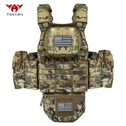 Chaleco táctico modular YAKEDA con panel de velcro y bolsa desmontable