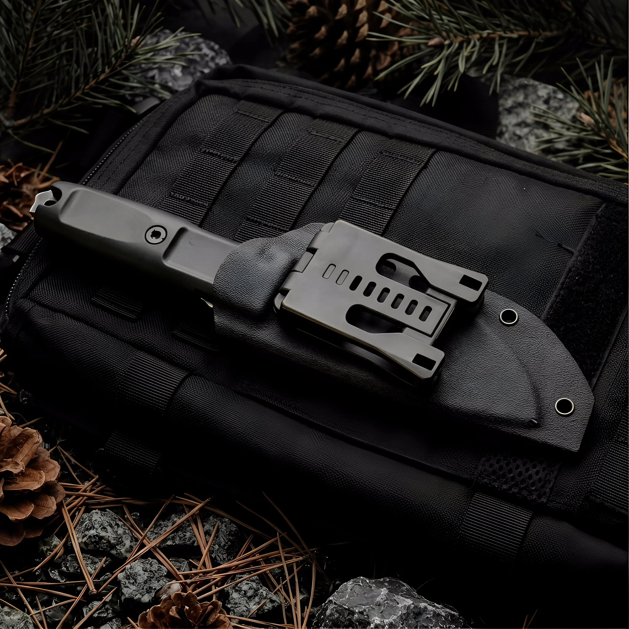Cuchillo táctico con mango G10 y funda, herramienta multifunción