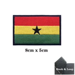 Parche bordado bandera Ghana táctica con velcro para brazalete