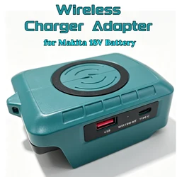 Adaptador inalámbrico para batería Makita 18 V con USB y USB-C
