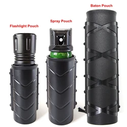 Funda táctica cinturón para linterna y spray defensivo elástico