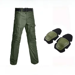Pantalones tácticos camuflaje con rodilleras y bolsillos transpirables