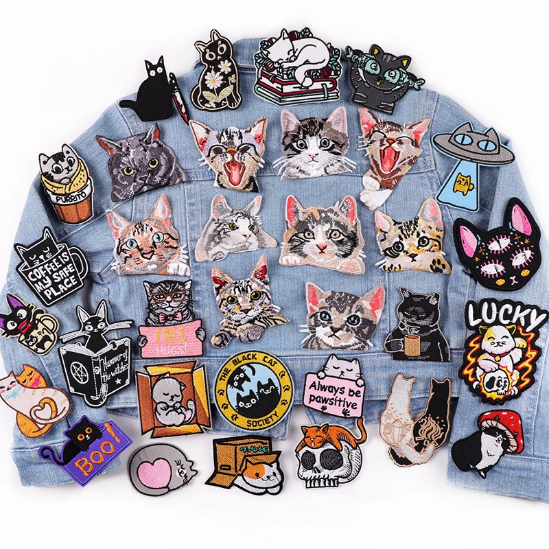 Parche bordado gato de bolsillo dibujos animados para planchar - imagen 3