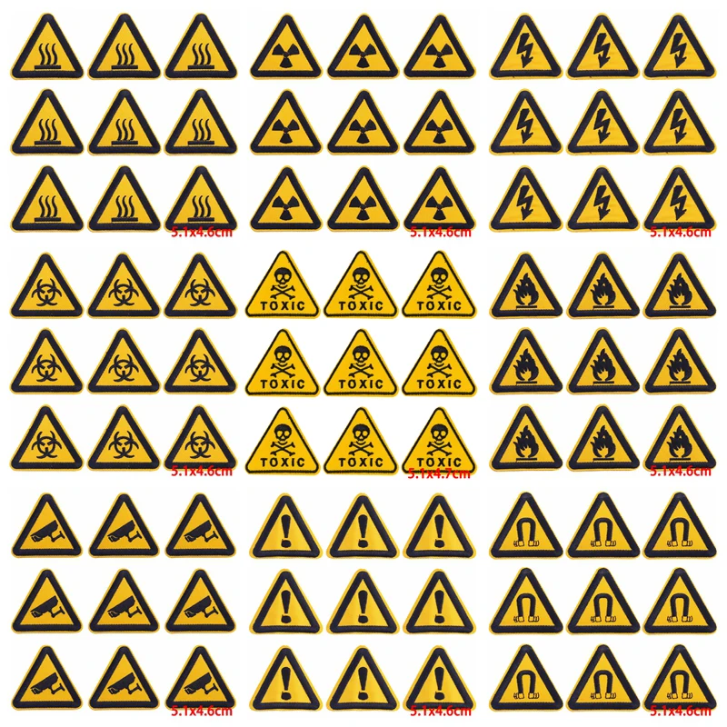 Parche bordado de advertencia