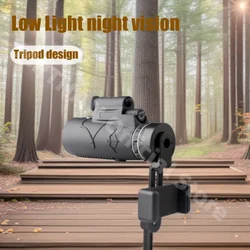 Telescopio monocular para caza y observación con trípode y clip móvil