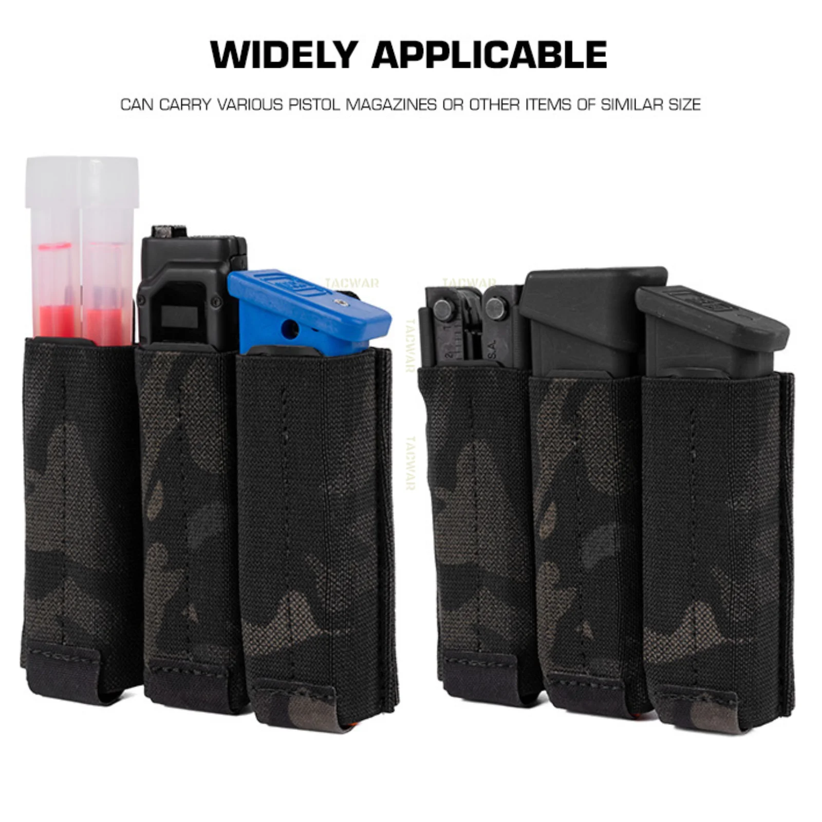Funda MOLLE elástica para cargador de pistola con linterna EDC - imagen 2