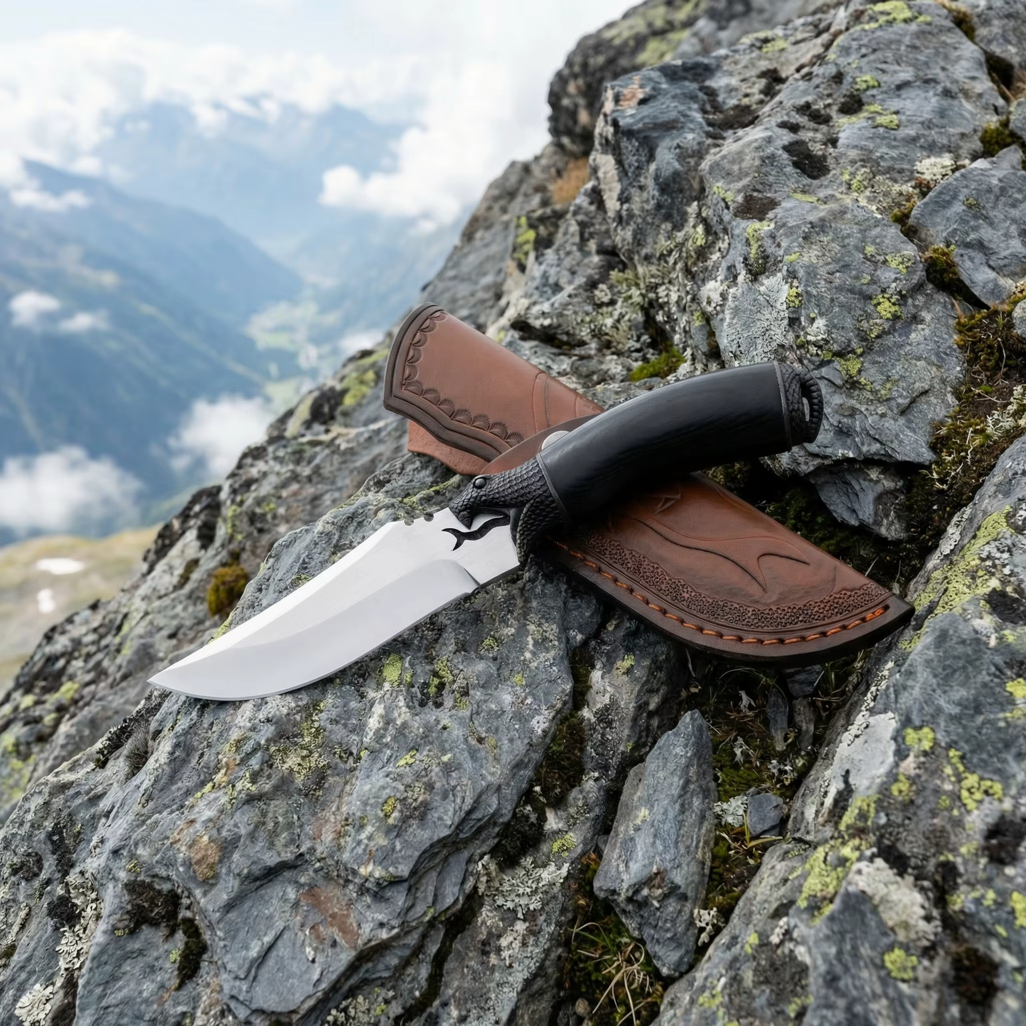 Cuchillo fijo de madera con funda, para al aire libre y regalo - imagen 2