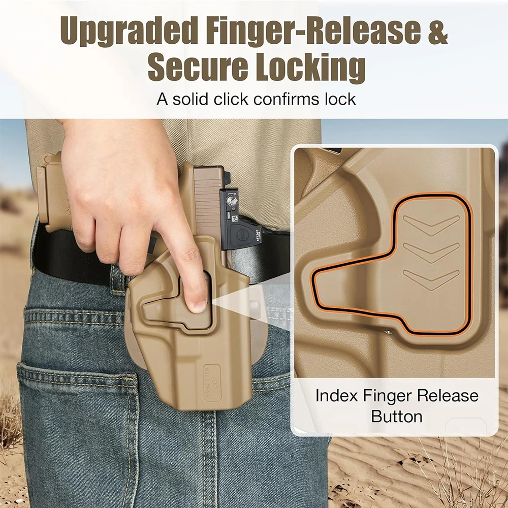 Funda táctica OWB Glock nivel II, liberación con dedo índice, derecha - imagen 5