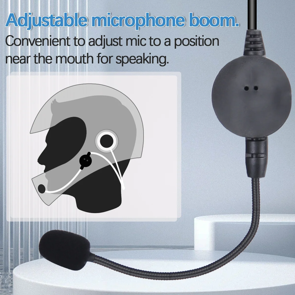 ABBREE Auriculares para casco con radio bidireccional y micrófono PTT - imagen 2