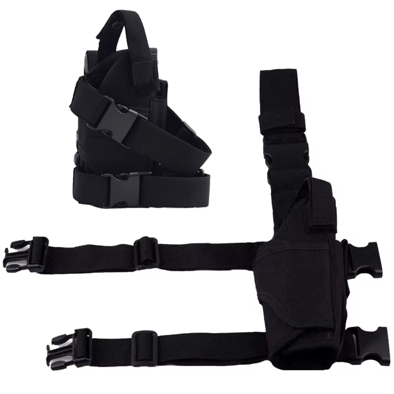 Funda táctica pierna nailon para pistola – Caza tiro airsoft - imagen 2