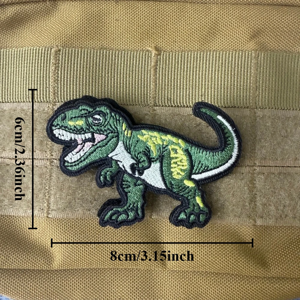 Parche táctico bordado dinosaurio – Insignia moral con velcro - imagen 2