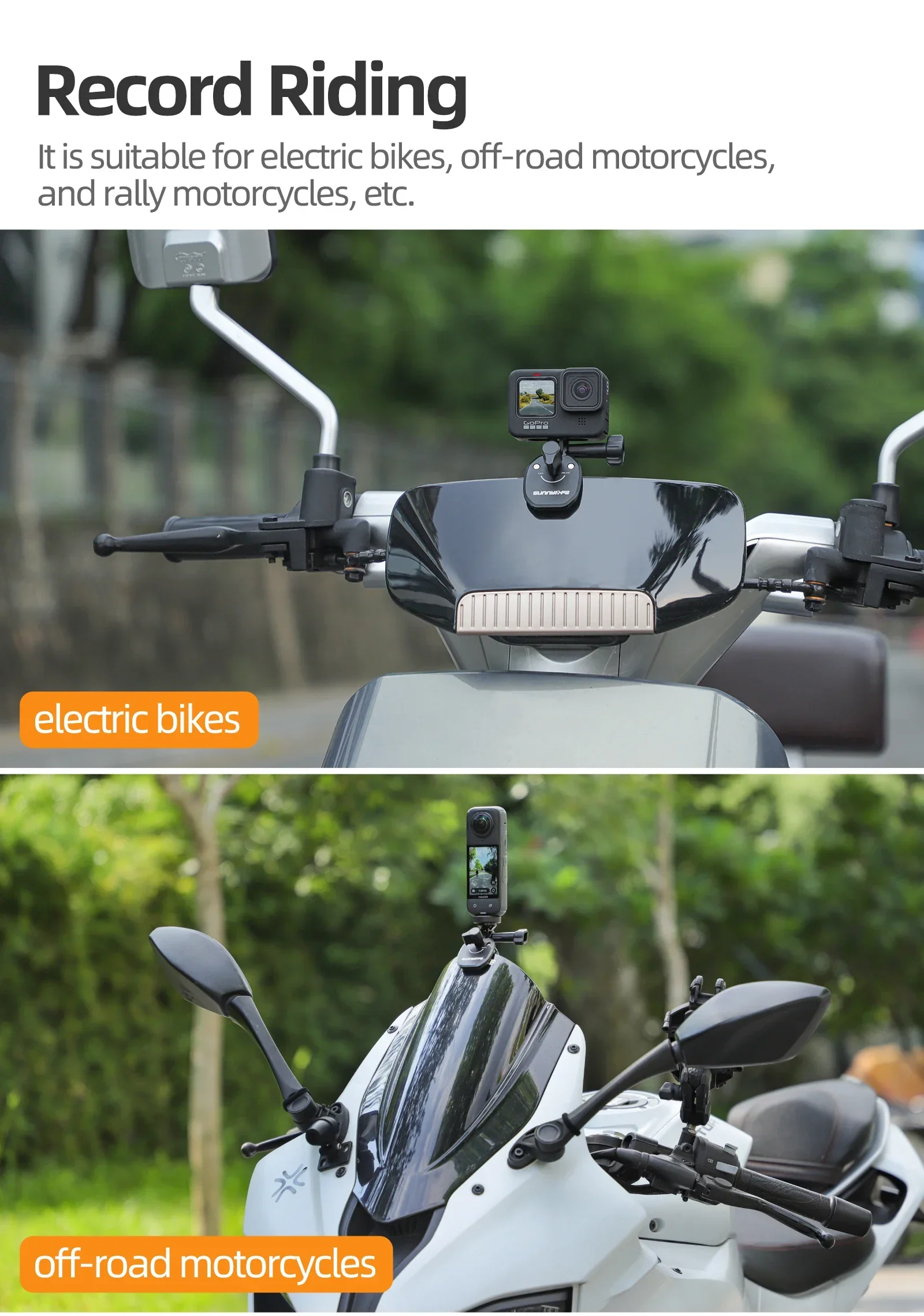 Clip soporte de parabrisas moto para cámaras DJI Action y GoPro - imagen 2