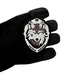 Brazalete táctico luminoso PVC lobo – Parche moral mochila