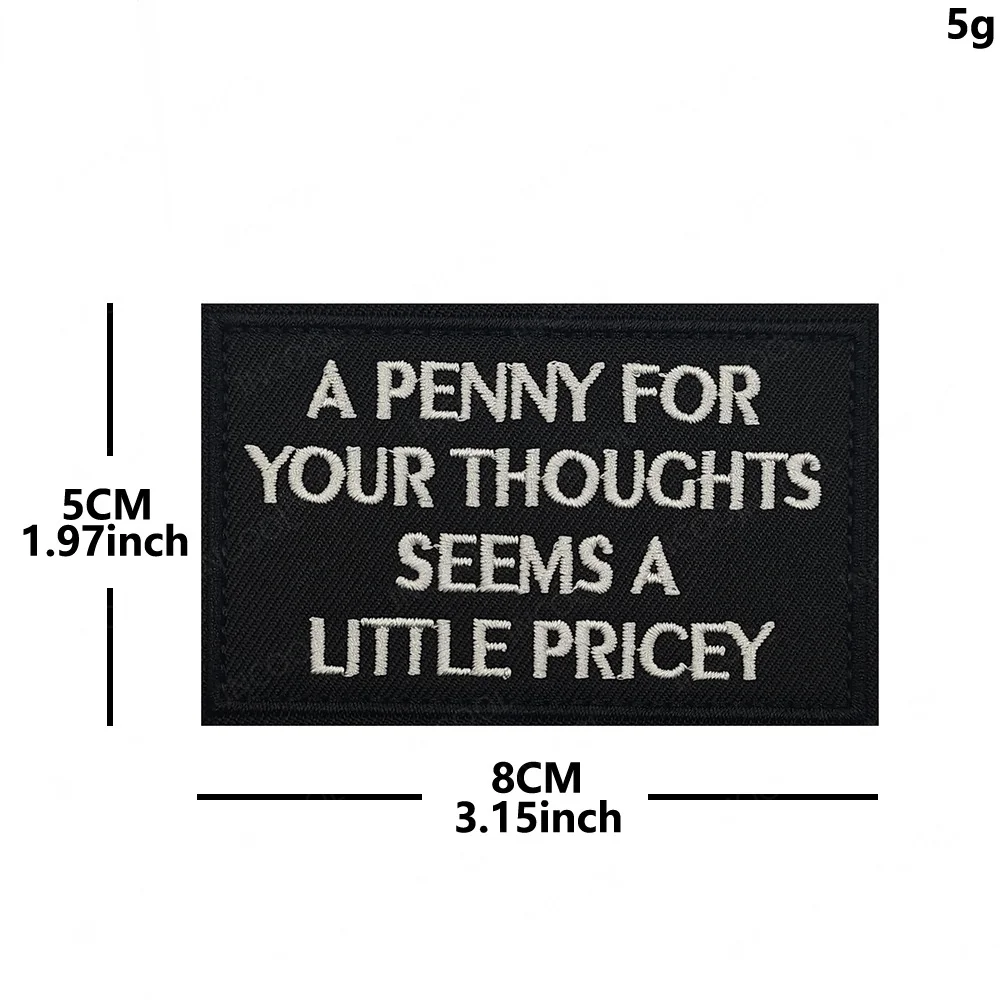 Parche bordado táctico blanco y negro con frases en inglés - imagen 3