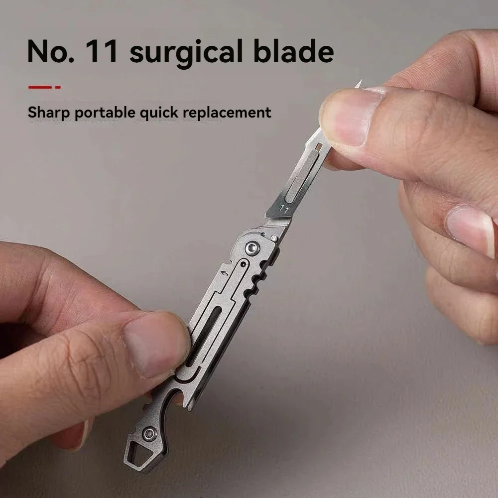 Cuchillo táctico mini portátil afilado con hoja reemplazable EDC