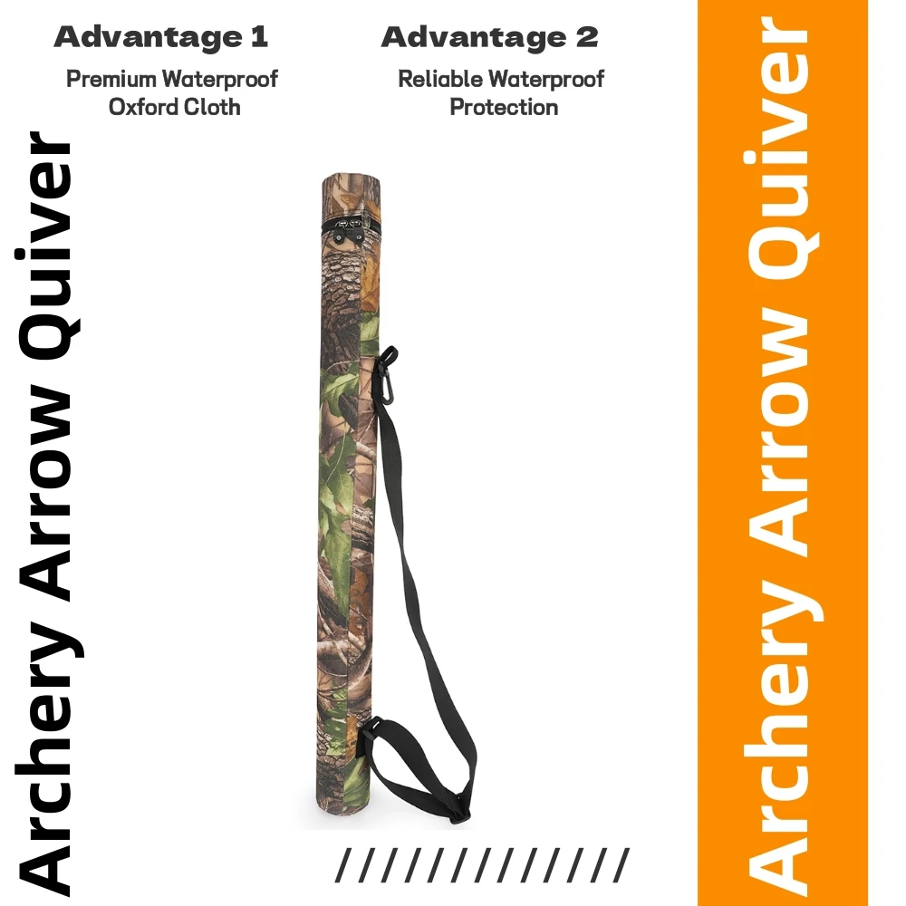 Funda porta flechas tubo PVC camo bandolera ajustable para arco - imagen 3