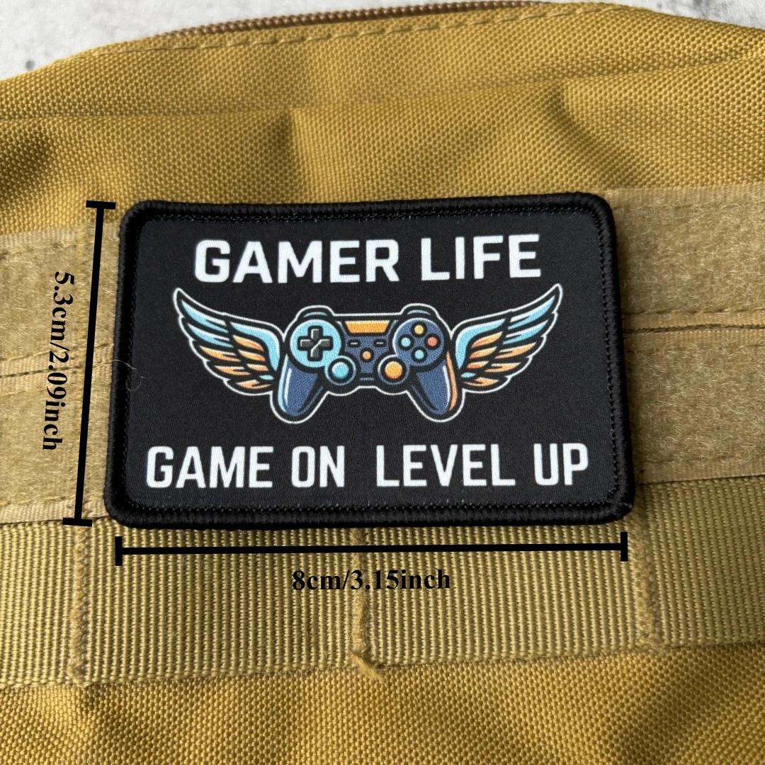 Parche táctico gamer Game On Level Up con velcro para mochila - imagen 4