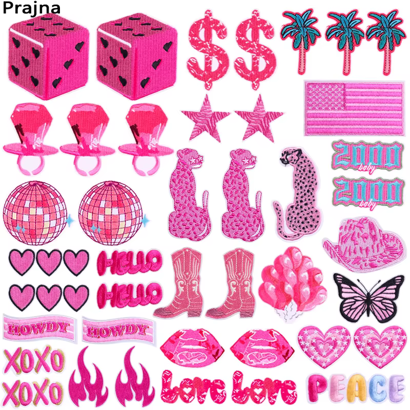 Set 5 parches termoadhesivos serie rosa bordados para ropa - imagen 4