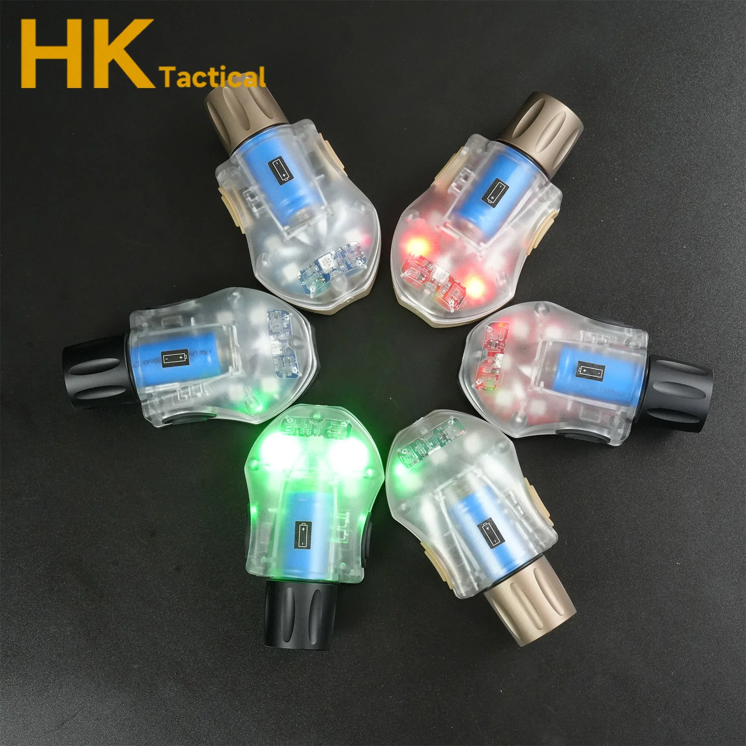 Luz estroboscópica táctica para casco con velcro roja/verde/azul IR - imagen 4