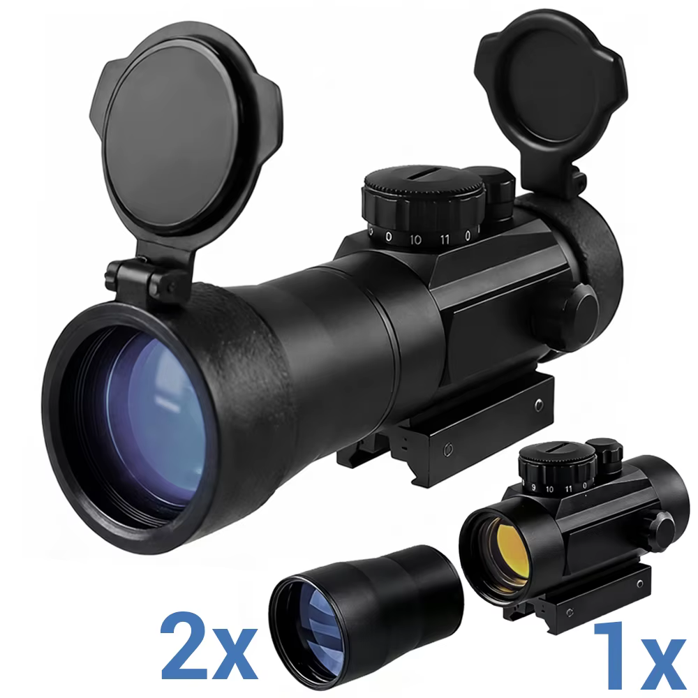 Mira reflex táctica punto rojo con tapa de lente para riel Picatinny - imagen 2
