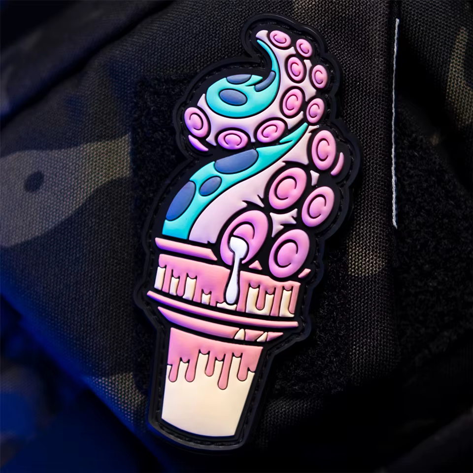 Parche táctico 3D PVC pulpo helado para chalecos y mochilas - imagen 2