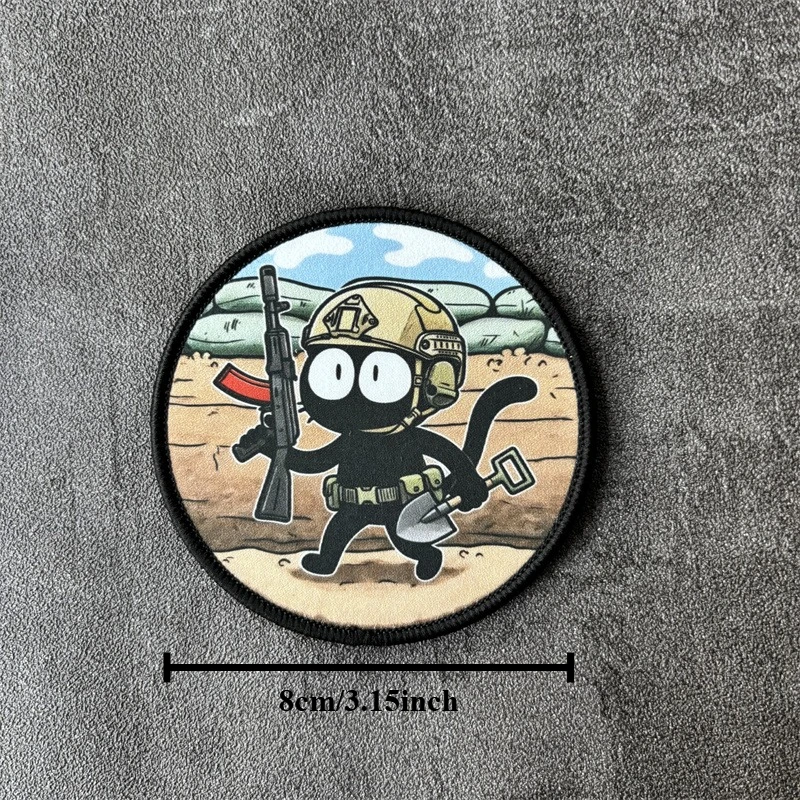 Parche táctico militar gato moral con velcro, para mochila y ropa - imagen 2