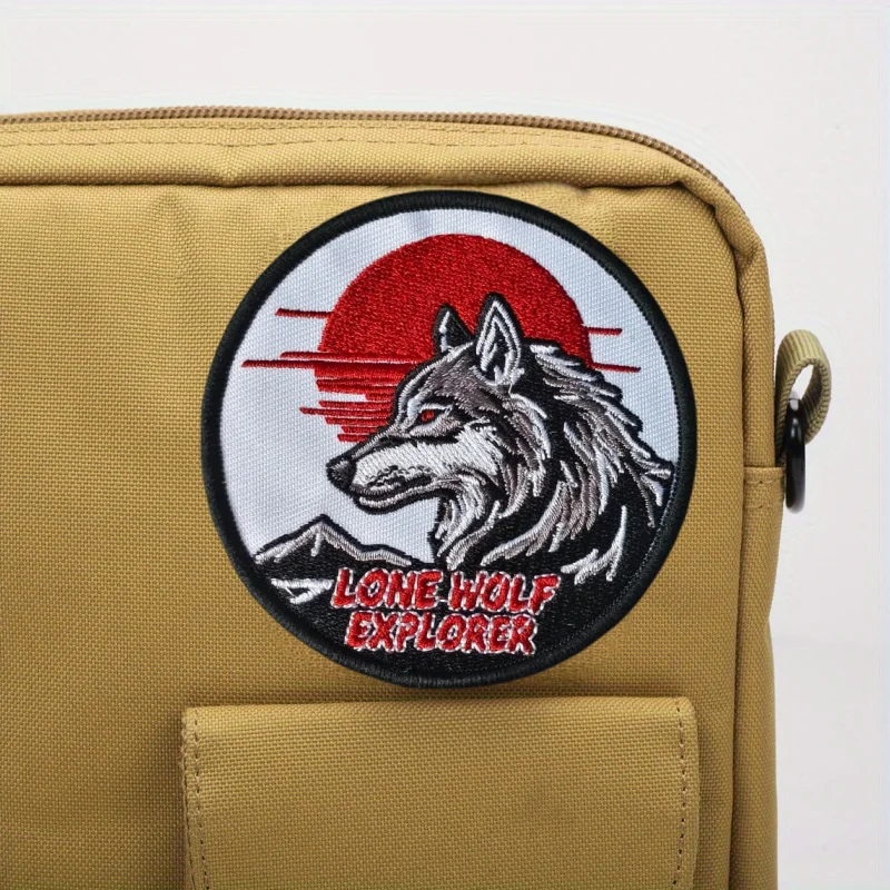 Parche bordado táctico lobo explorador gancho y bucle - imagen 5