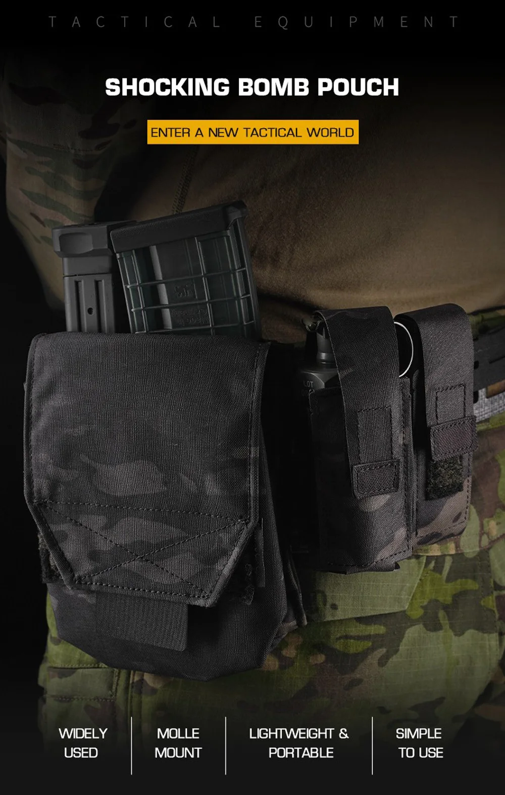 Vista frontal de la bolsa táctica KOLINLOV GP-03