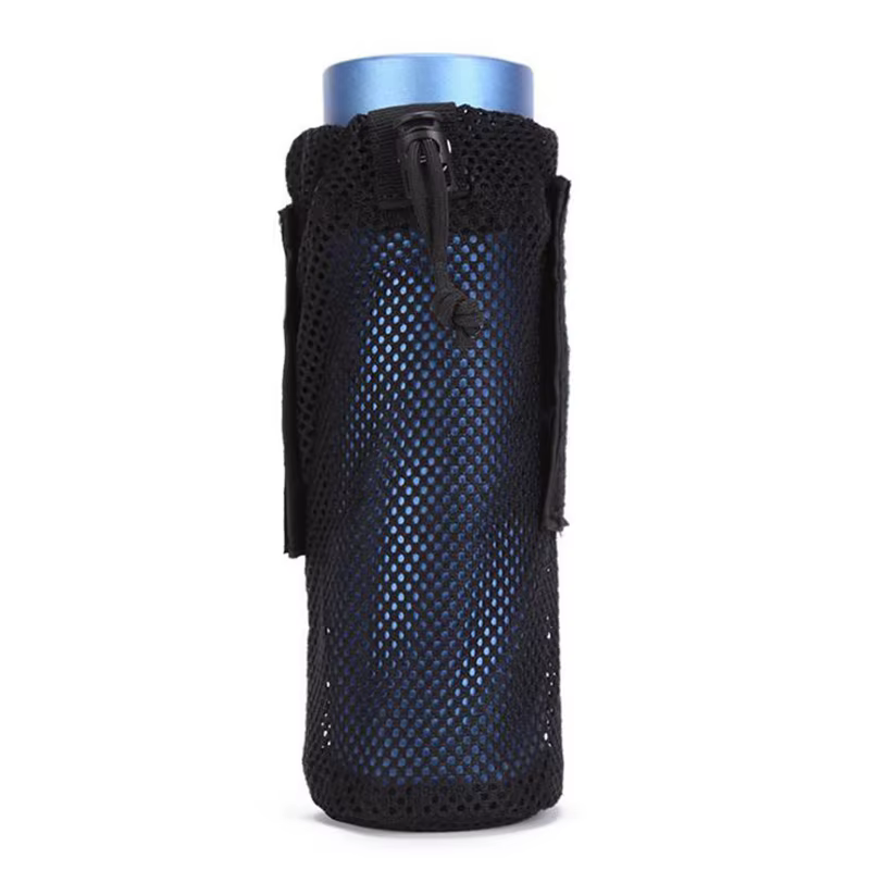 Bolsa táctica MOLLE para botella de agua portátil con cordón y red - imagen 3