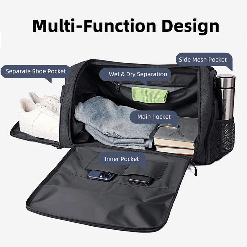 Bolsa de viaje táctica con compartimento seco y húmedo
