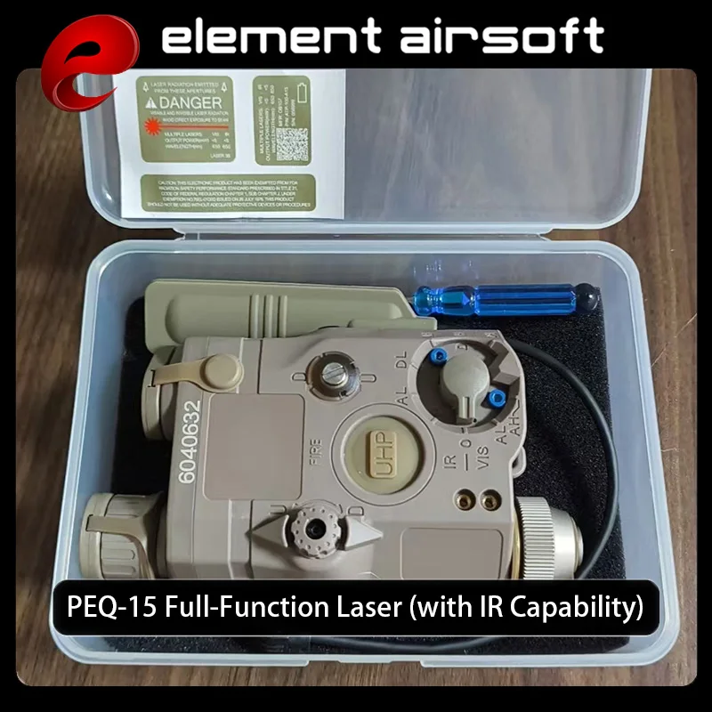 Linterna táctica airsoft PEQ-15 con láser rojo, IR y estrobo - imagen 2