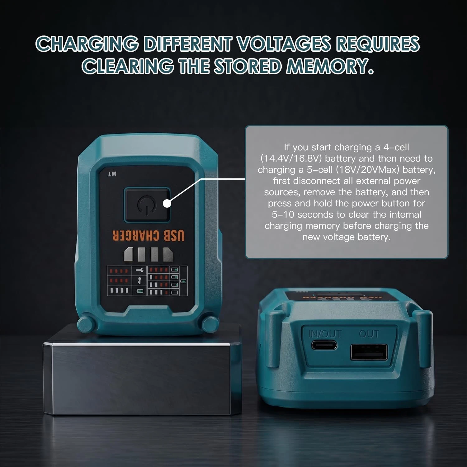 Cargador dual USB-C para baterías Makita de 18 V con pantalla - imagen 4