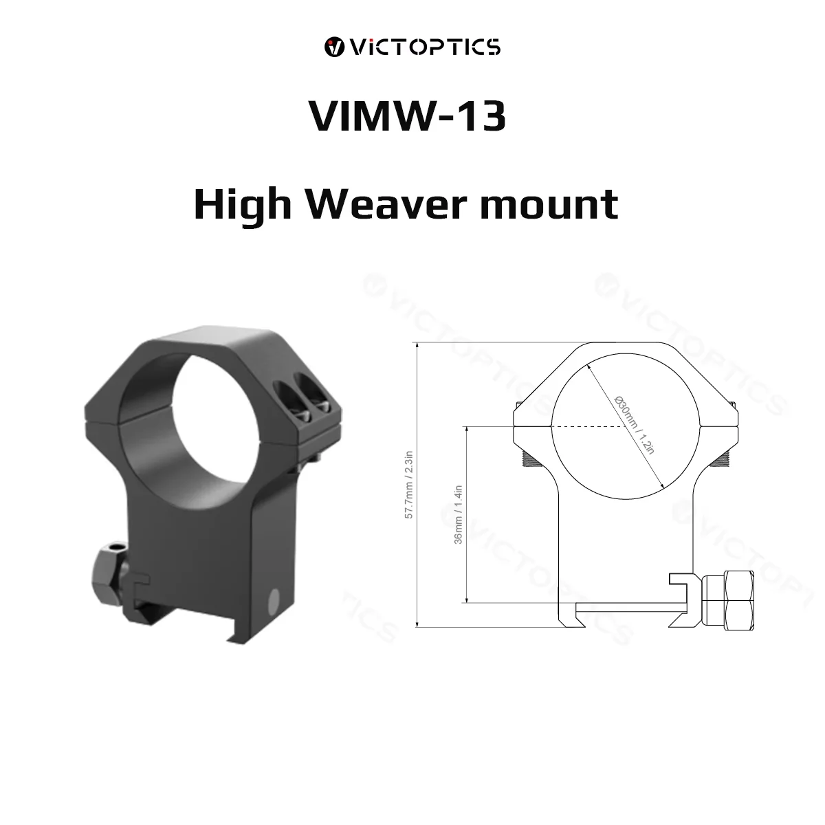 Anillas para visor Victoptics 30 mm perfil bajo Weaver/Dovetail - imagen 2