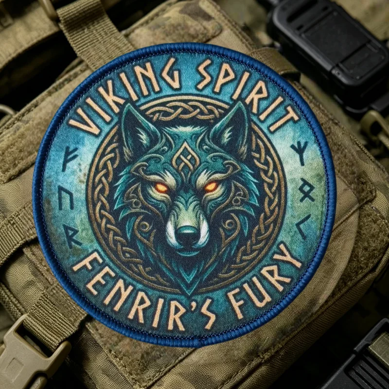 Parche táctico lobo militar con gancho y bucle para ropa - imagen 5