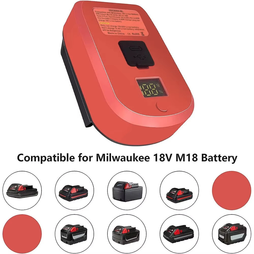 Adaptador cargador rápido USB-C para baterías Makita y DeWalt - imagen 2