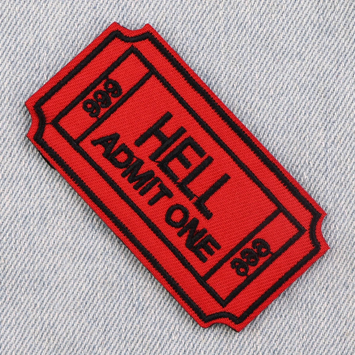 Parche bordado entradas rojas – Insignia táctica para coser chaqueta - imagen 4