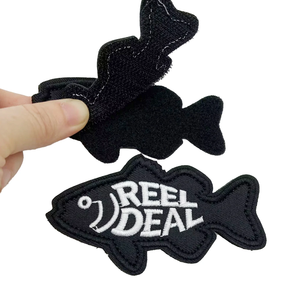 Parche táctico velcro pesca esqueleto pez y cerveza bordado - imagen 4