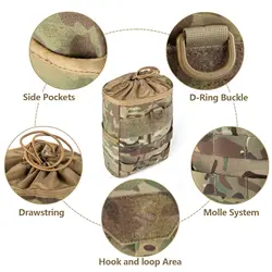 Bolsa táctica MOLLE con cordón plegable para cargadores