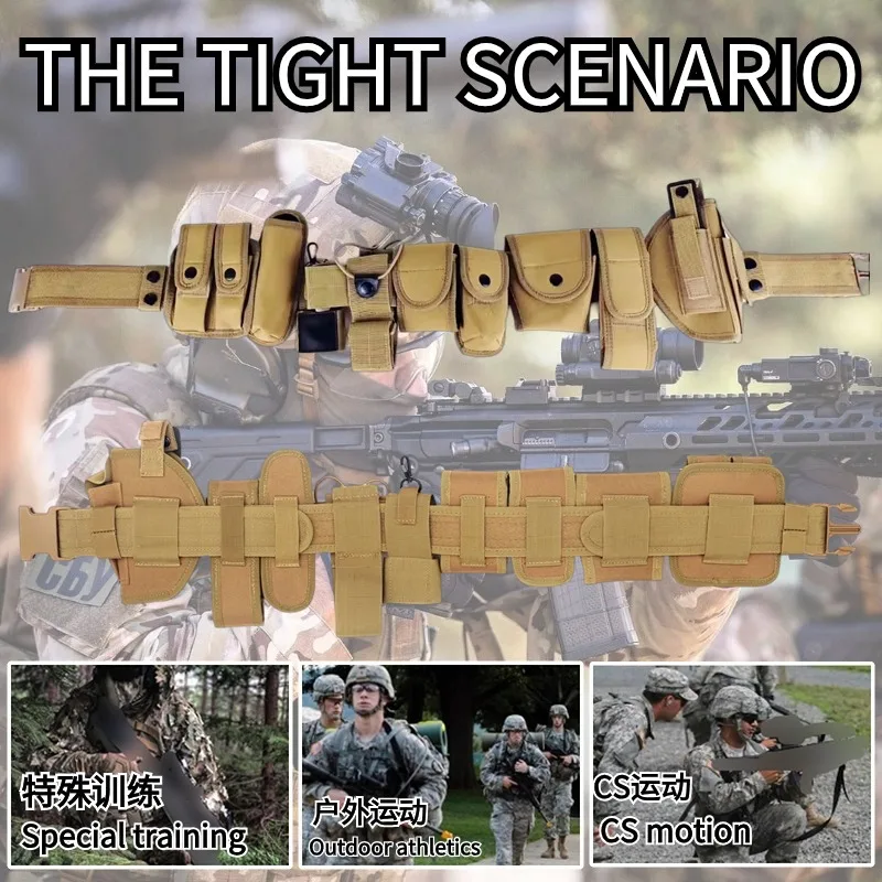 Cinturón táctico MOLLE con accesorios desmontables y extracción rápida - imagen 4