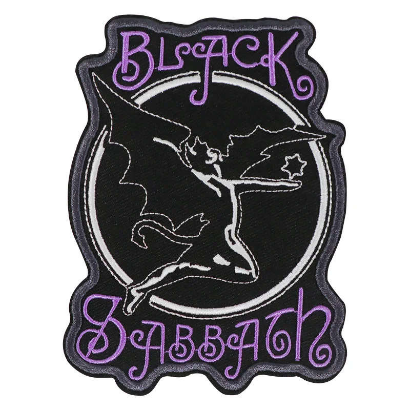 Parche bordado termoadhesivo murciélago gótico punk rock negro - imagen 5